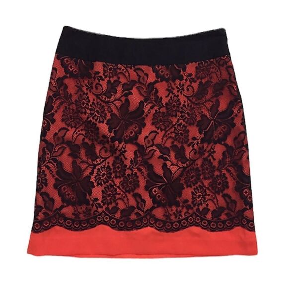 The Limited Orange Black Lace Skirt 2 - Picture 1 of 7